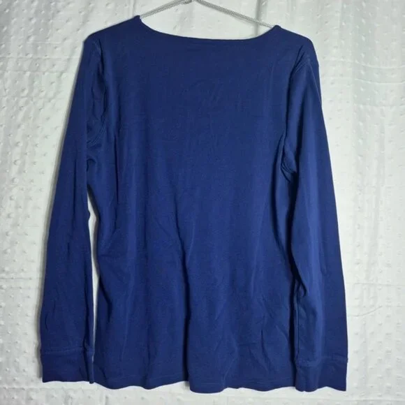 Talbots Women's Navy Blue Long Sleeved  Tee Size L - Picture 2 of 5
